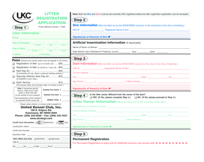 UKC Litter Registration Application