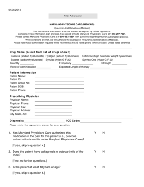Maryland Physicians Care Prior Authorization Form