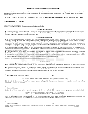 IEEE Copyright and Consent Form