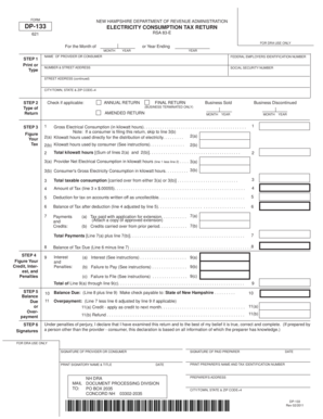 New Hampshire Electricity Consumption Tax Return