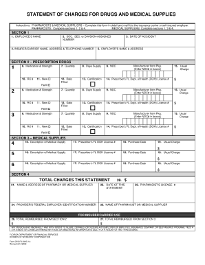 statement of charges form