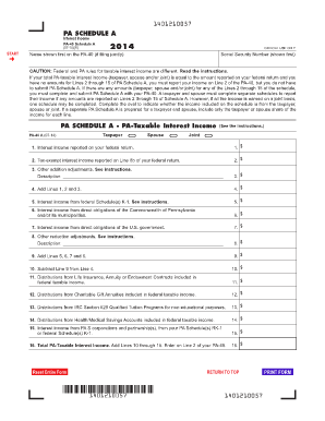 PA Schedule A - Interest Income