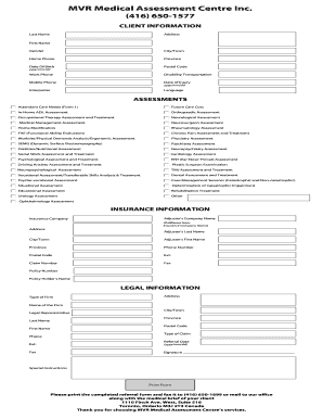 Medical Assessment Referral Form