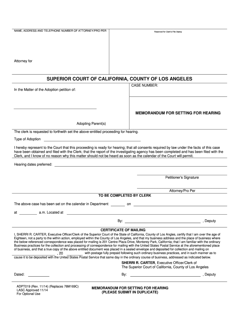 Memorandum for Setting for Hearing LAADPT019 Rev041015 dotx 2012 Michigan Fiduciary Income Tax Retur Preview on Page 1