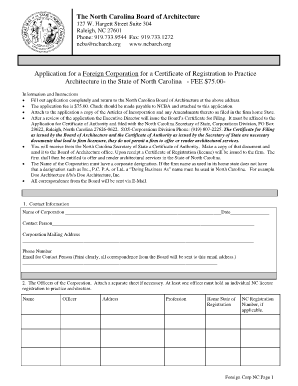 Foreign Corp. Subject Verb Agreement - ncbarch