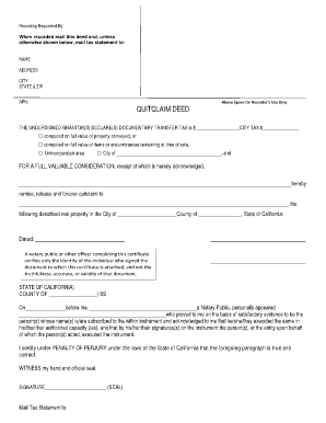California Quitclaim Deed