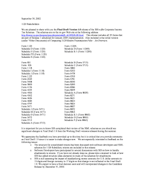 IRS e-file Corporate Income Tax Schemas
