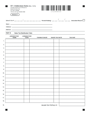 Georgia Sales and Use Tax Addendum