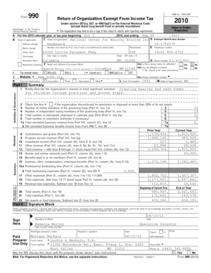Form 990 Tax Return for Exempt Organizations