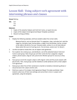 subject verb agreement with intervening phrases