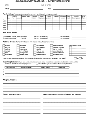 Patient History Form