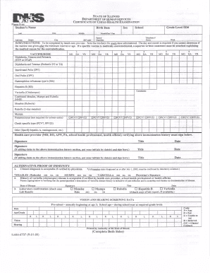 Illinois Child Health Examination Certificate