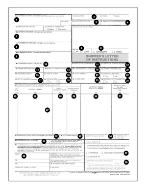 Shipper's Letter of Instruction