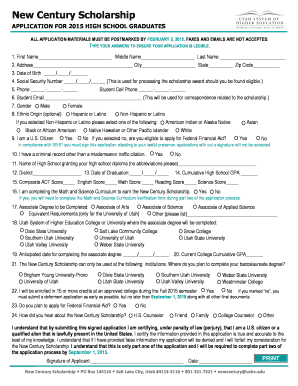 New Century Scholarship Application