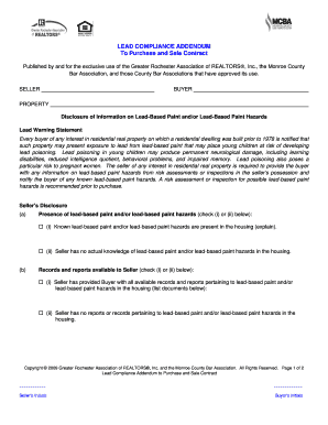 Lead Compliance Addendum to Purchase and Sale Contract