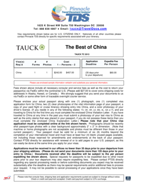 China Visa Application Form