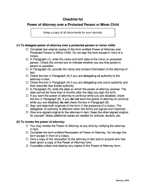 Power of Attorney for Minor or Protected Person