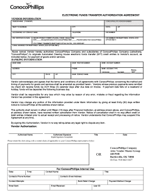 Electronic Funds Transfer Authorization Agreement