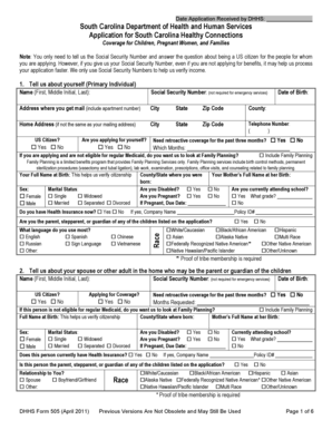 South Carolina Healthy Connections Application