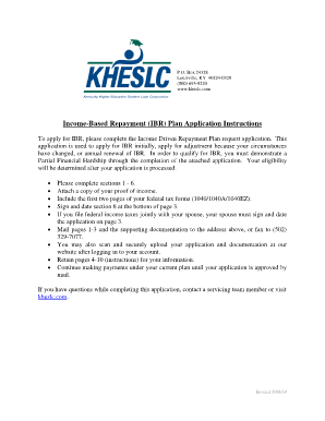 Income-Based Repayment (IBR) Plan Application