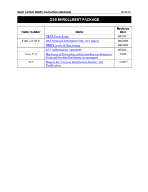 South Carolina Medicaid Enrollment Package