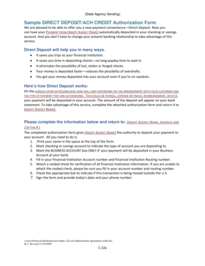 Direct Deposit Authorization Form