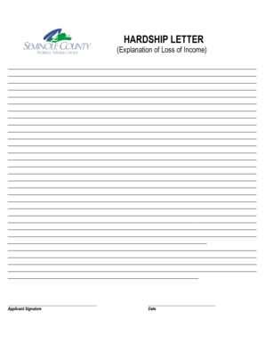 Hardship Letter for Loss of Income