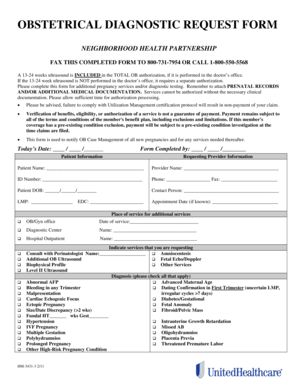 Obstetrical Diagnostic Request Form