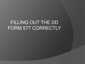 DD Form 577 Appointment Form