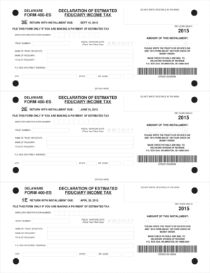 Delaware Fiduciary Income Tax Form 400-ES