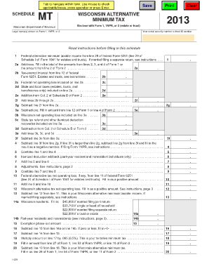 Wisconsin Alternative Minimum Tax Schedule