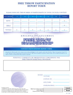Free Throw Participation Report Form