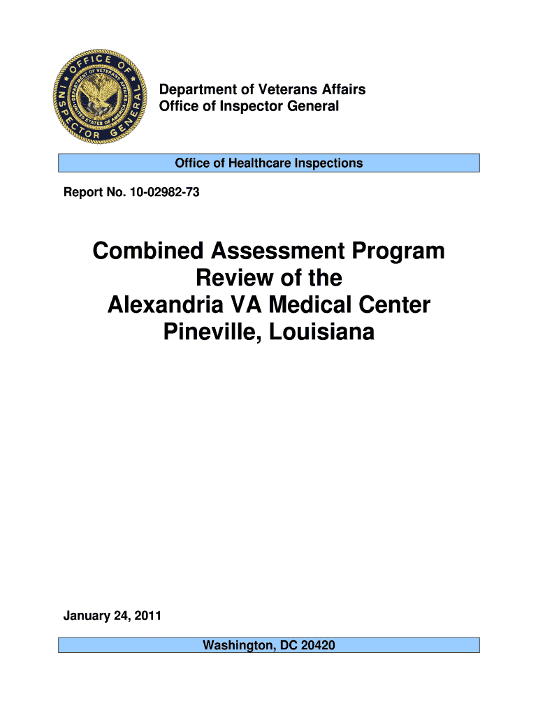 Fillable Online va Combined Assessment Program Review Of The Alexandria