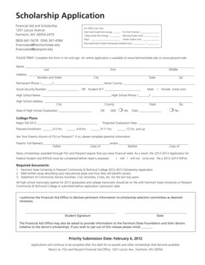 Scholarship Application Form