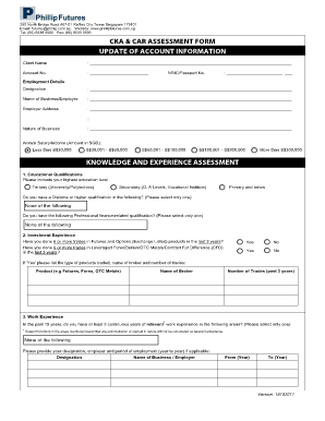 Phillip Futures Account Information Update Form