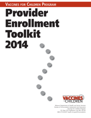 Missouri Vaccines for Children Program Provider Enrollment Form