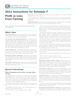 2011 Instructions for Schedule F