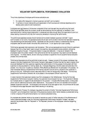Voluntary Supplemental Performance Evaluation