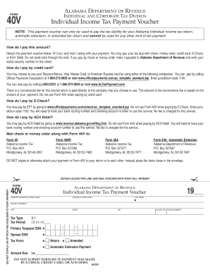 Alabama Individual Income Tax Payment Voucher