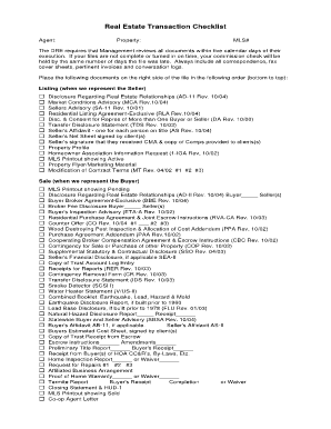 Real Estate Transaction Checklist