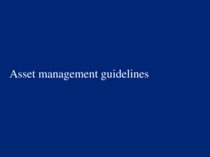Asset Management Guidelines (PDF)