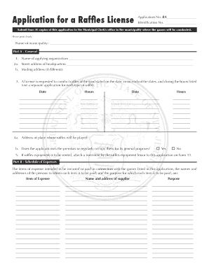 New Jersey Raffles License Application