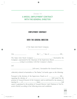 Employment Contract with General Director