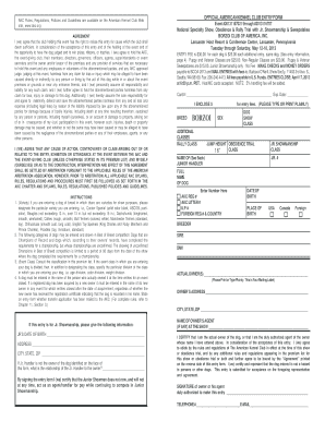 American Kennel Club Event Entry Form