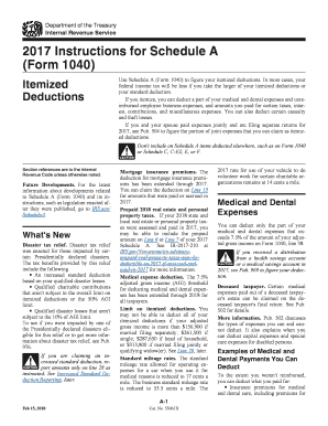 fillable online irs irs fax email print pdffiller 1040 itemized deduction form
