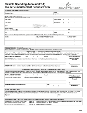 Flexible Spending Account Claim Reimbursement Form