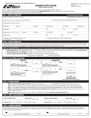 RITBA E-ZPass Business Application