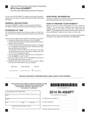 Rhode Island Pass-through Withholding Extension Payment