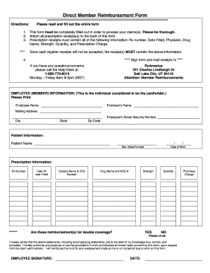 RxAmerica Direct Member Reimbursement Form
