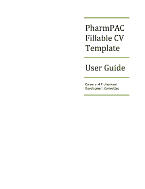 Cv template pdf editable - PharmPAC CV Template - usphs